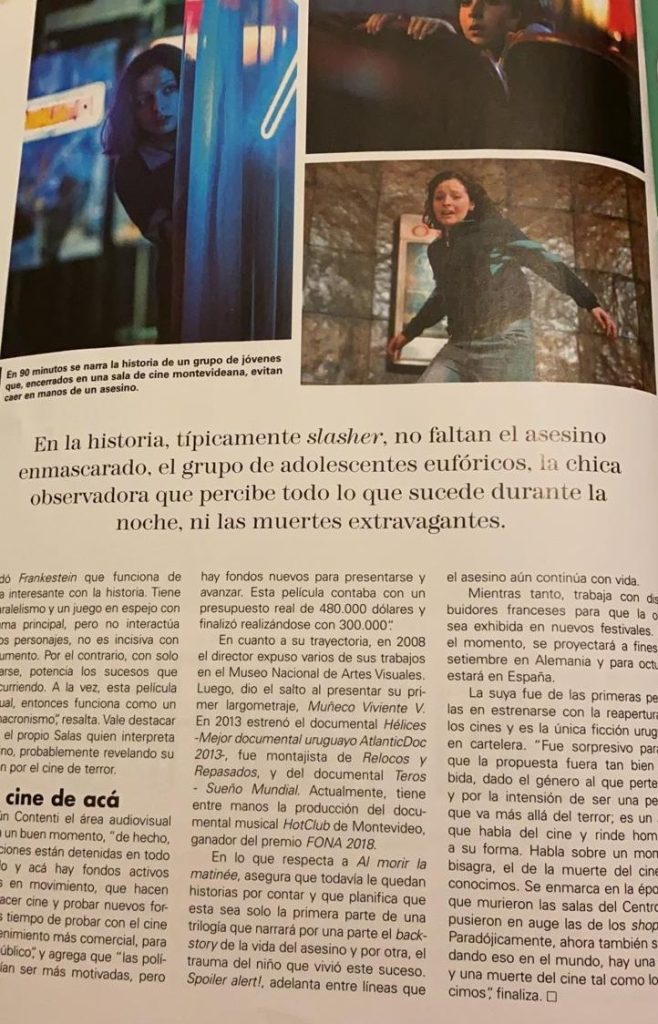 Prensa Escrita (Español) - Al Morir la Matinee - The Last Matinee